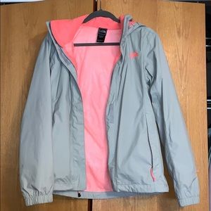 North Face light rain coat. Grey with pink detail